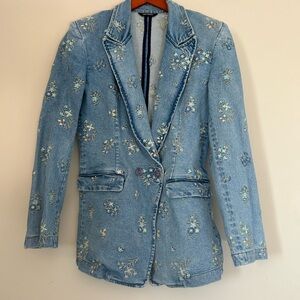 Driftwood Nola Denim Embroidered Blazer